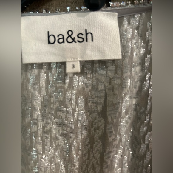 NWT BA&SH Divina Flocked Metallic Dress, L - Picture 3 of 8